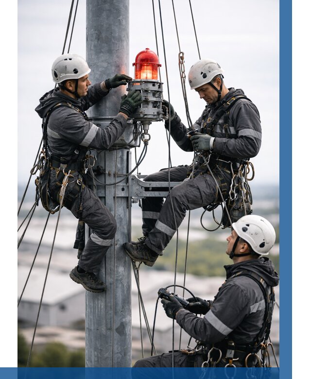 Монтаж заградительных огней в Бугуруслане от 8662 р. | ВЫСОТНИК-Бгр