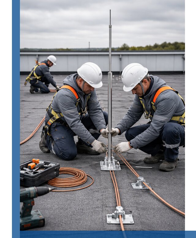 Монтаж молниезащиты на кровле в Бугуруслане под ключ с гарантией