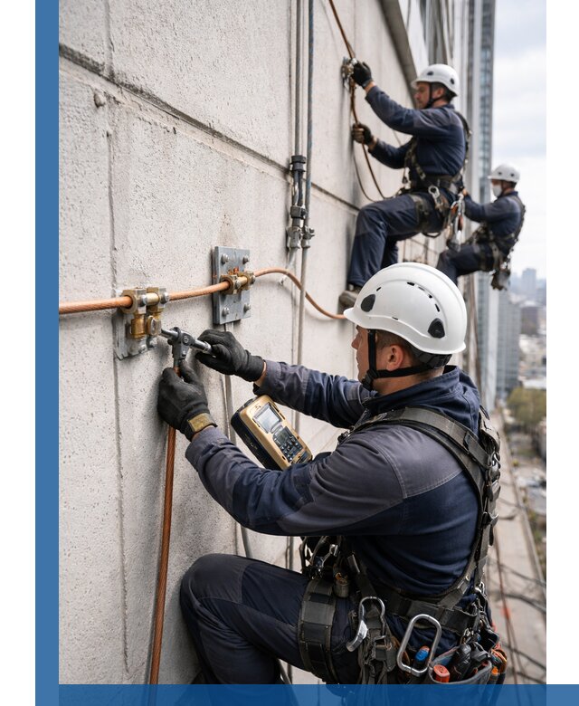 Монтаж системы заземления здания и молниезащиты в Бугуруслане