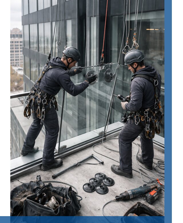 Монтаж стеклянных ограждений в Бугуруслане от 2548 р. | ВЫСОТНИК-Бгр