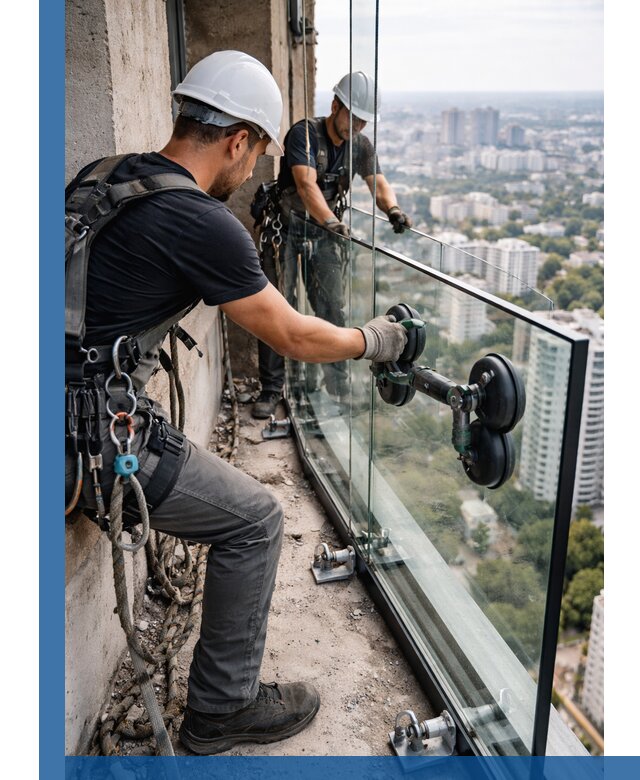 Монтаж стеклянных ограждений под ключ с гарантией в Бугуруслане