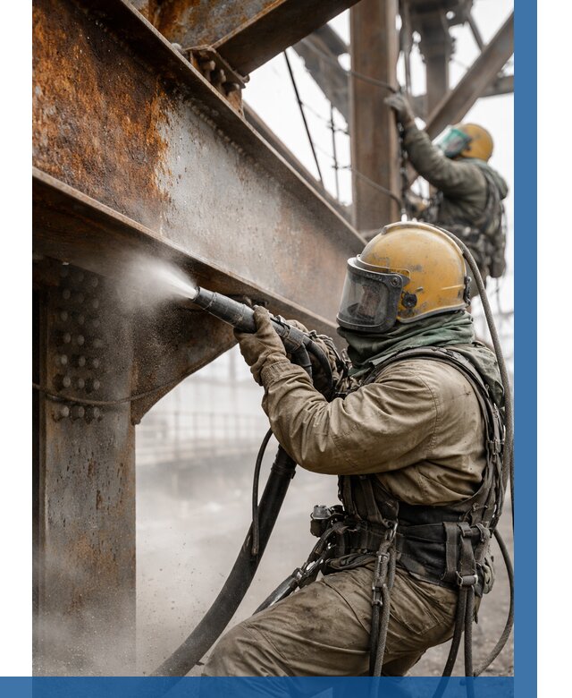 Пескоструйная очистка металлоконструкций в Бугуруслане по 611 р.  ВЫСОТНИК-Бгр