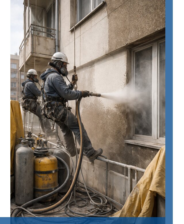 Пескоструйная очистка фасада в Бугуруслане от 662 р. | ВЫСОТНИК-Бгр