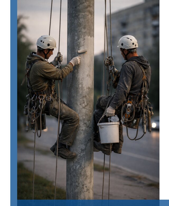 Покраска опор освещения и антикоррозийная защита в Бугуруслане