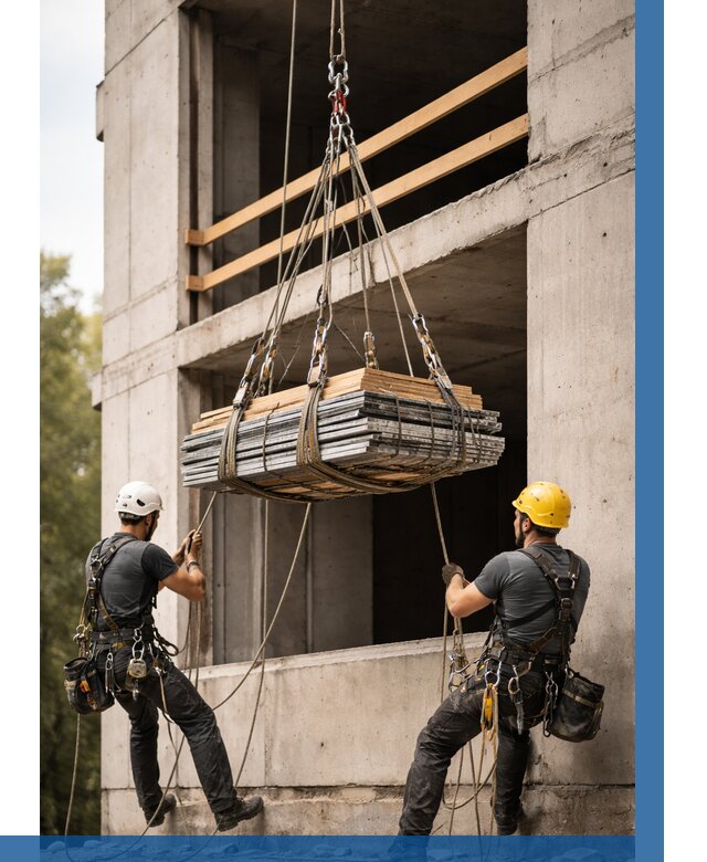 Подъем материала на этаж веревками в Бугуруслане от 1529 р. | ВЫСОТНИК-Бгр