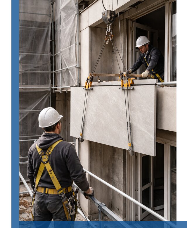 Подъем керамогранита на этаж в Бугуруслане грузчиками и техникой