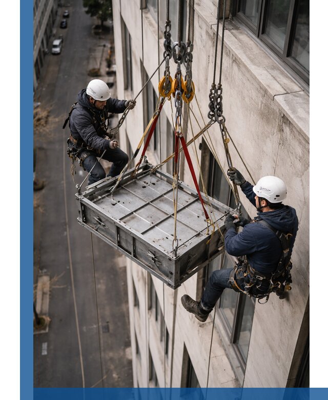 Спуск и подъем грузов по фасаду в Бугуруслане для зданий