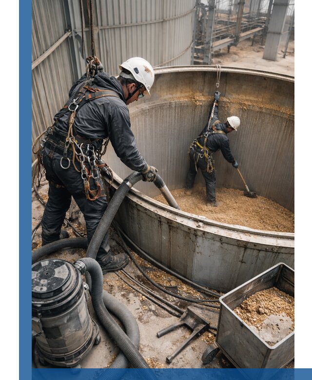 Профессиональная чистка зерновых бункеров в Бугуруслане с выездом