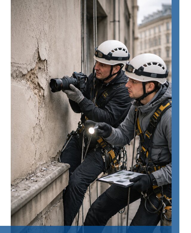 Фотофиксация дефектов фасада в Бугуруслане от 4586 р. | ВЫСОТНИК-Бгр