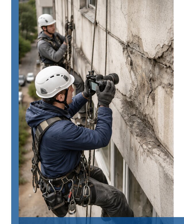 Фотофиксация дефектов фасада с высотной съемкой в Бугуруслане