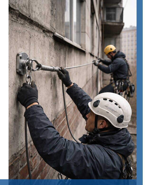 Монтаж анкерных линий в Бугуруслане от 3057 р. | ВЫСОТНИК-Бгр