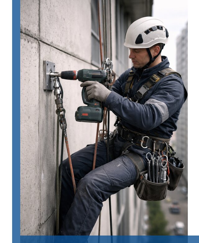 Установка анкерных точек для высотных работ в Бугуруслане